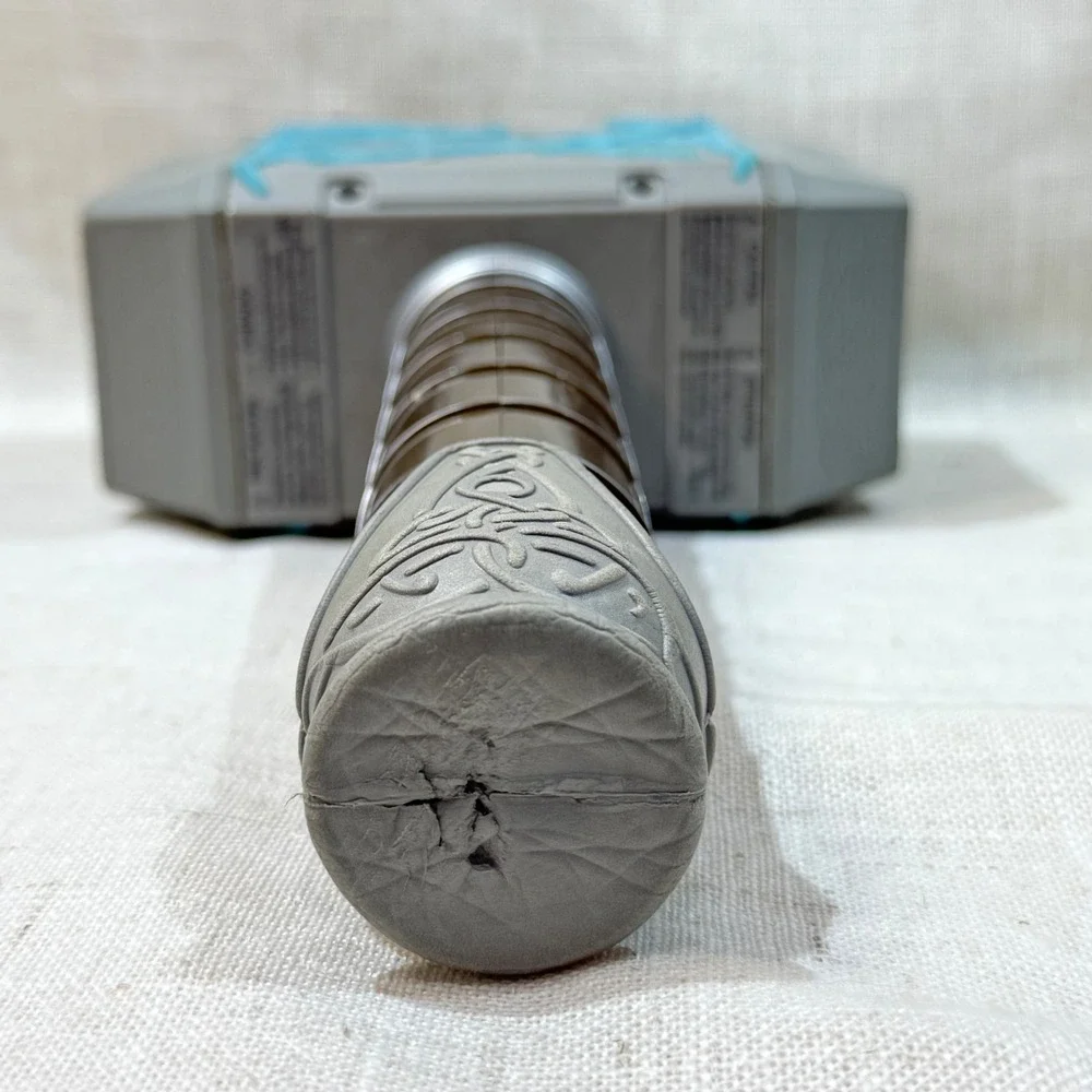 Marvel Thor Mjolnir Rumble Strike Hammer Hasbro 2017 Avengers Foam Toy Grey Blue - Picture 5 of 5